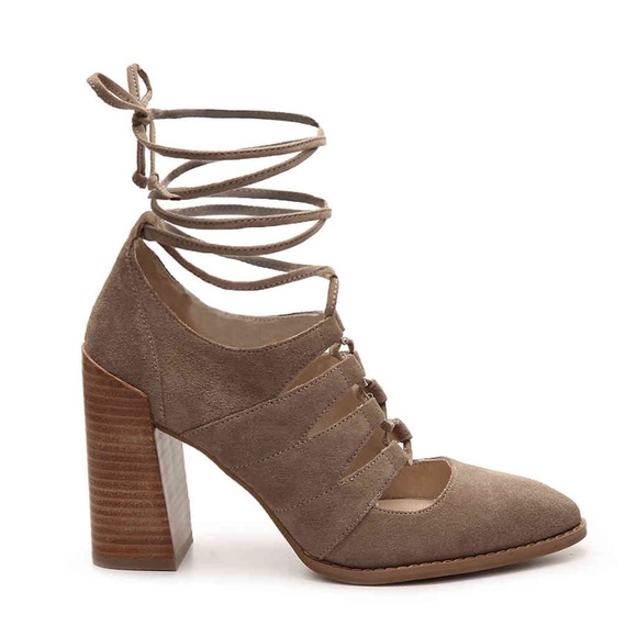 Seychelles black pointed suede laceup chunky pumps - Picture 5 of 8